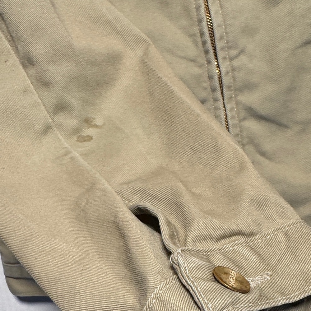CARHARTT Vintage Detroit Jacket Unlined Made in USA American Script Logo Tan S - Picture 7 of 14